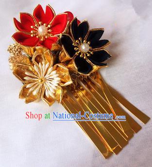 Japanese Geisha Courtesan Kimono Sakura Hair Claw Hairpins Traditional Yamato Hair Accessories for Women