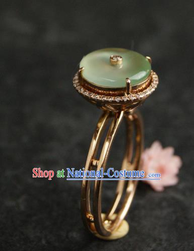 Chinese Ancient Court Jade Ring Traditional Princess Hanfu Jewelry Accessories for Women