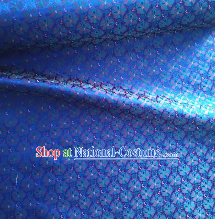 Traditional Chinese Royal Plum Pattern Design Royalblue Brocade Silk Fabric Asian Satin Material