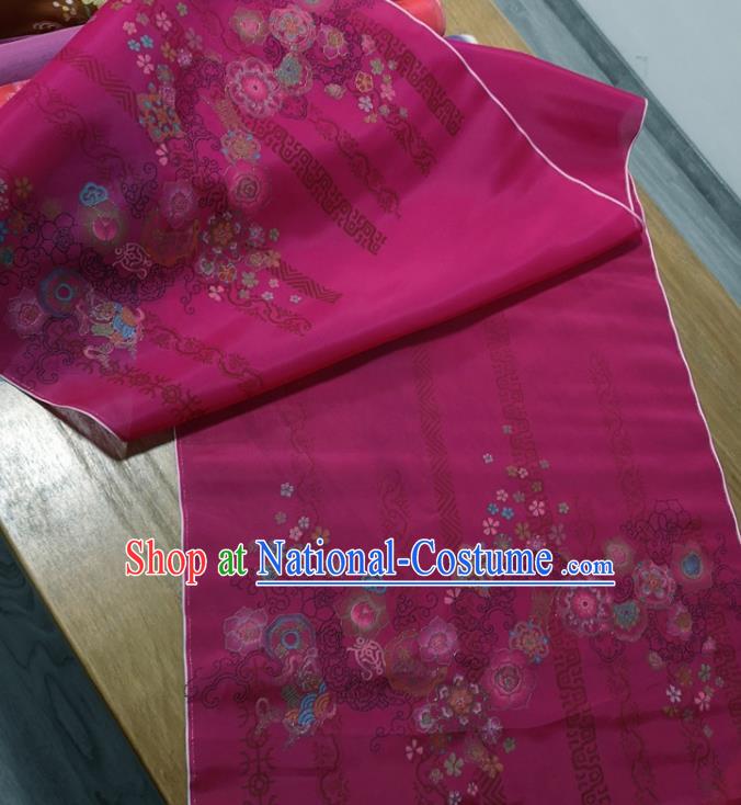 Traditional Chinese Royal Plum Pattern Design Purple Silk Fabric Brocade Asian Satin Material