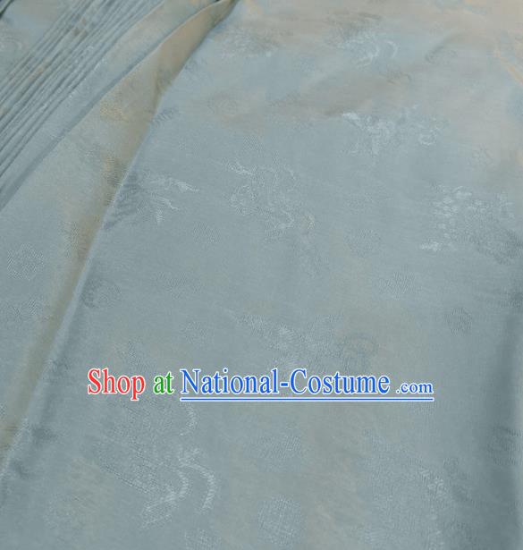 Traditional Chinese Royal Pattern Design Light Blue Brocade Silk Fabric Asian Satin Material