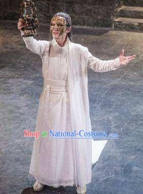 Chinese Ancient Cosplay Swordsman White Clothing Custom Traditional Nobility Childe Prince Costume for Men