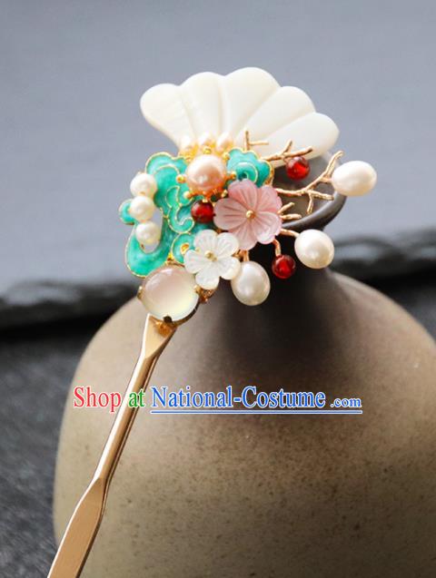 Chinese Ancient Princess Blueing Cloud Hairpins Traditional Handmade Hanfu Hair Accessories for Women