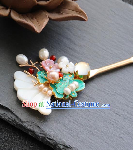 Chinese Ancient Princess Blueing Cloud Hairpins Traditional Handmade Hanfu Hair Accessories for Women