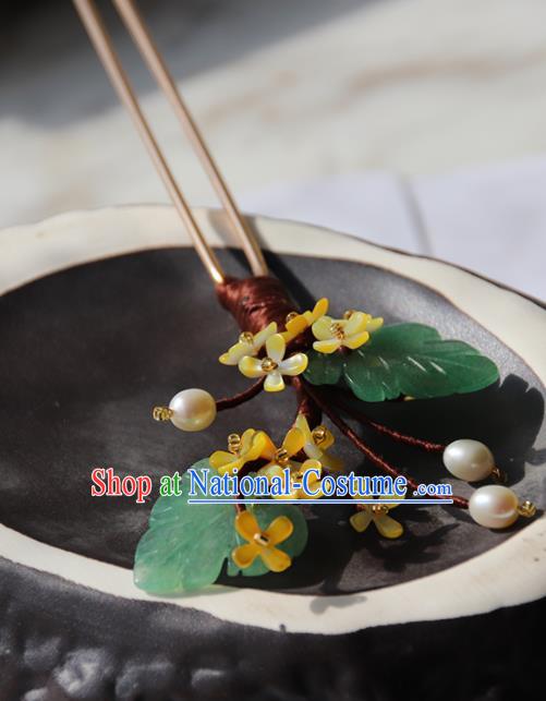 Chinese Ancient Princess Fragrans Hairpins Traditional Handmade Hanfu Hair Accessories for Women