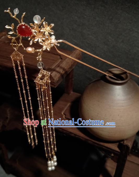 Chinese Ancient Princess Tassel Hairpins Traditional Handmade Hanfu Hair Accessories for Women