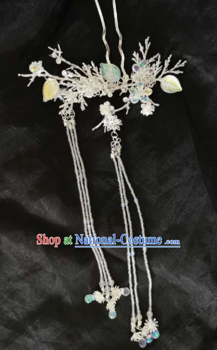 Chinese Ancient Princess Pine Tassel Hairpins Traditional Handmade Hanfu Hair Accessories for Women