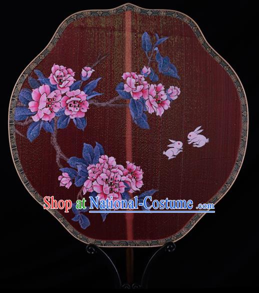 Chinese Ancient Court Red Palace Fans Traditional Hanfu Wedding Fan for Women