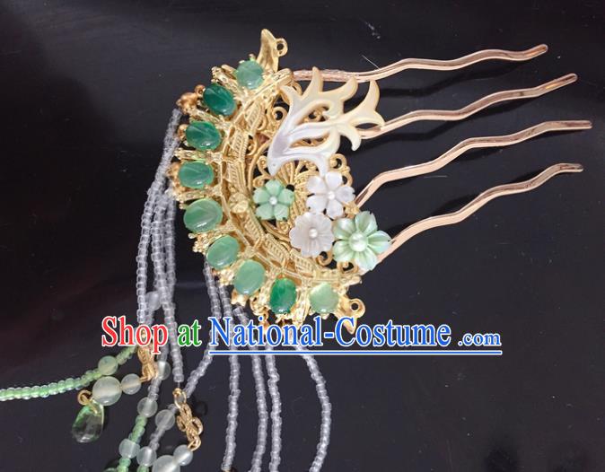 Chinese Ancient Princess Tassel Hair Comb Hairpins Traditional Handmade Hanfu Hair Accessories for Women