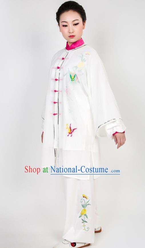 Chinese Traditional Martial Arts Embroidered Costume Best Kung Fu Competition Tai Chi Training Clothing for Women