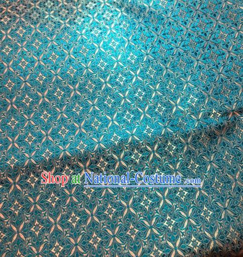 Asian Chinese Traditional Pattern Design Light Blue Brocade Fabric Cheongsam Silk Material