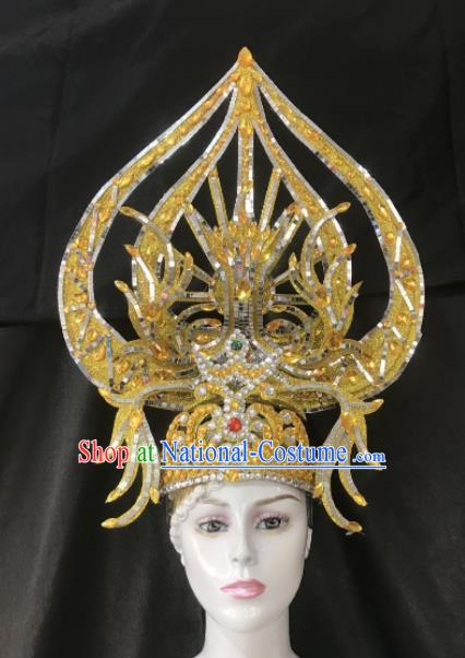 Customized Halloween Carnival Stage Show Giant Hair Accessories Brazil Parade Samba Dance Headpiece for Women