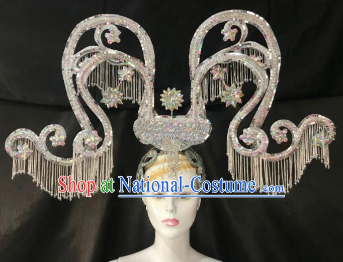 Customized Halloween Carnival Stage Show Deluxe Giant Hair Accessories Brazil Parade Samba Dance Headpiece for Women