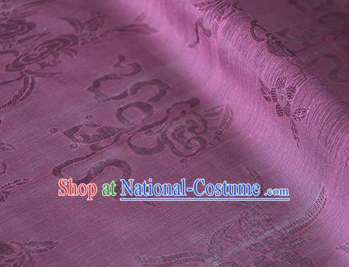 Asian Chinese Traditional Auspicious Pattern Design Purple Brocade China Hanfu Silk Fabric Material