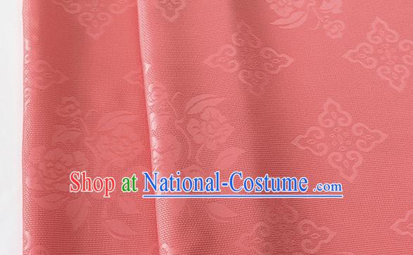 Asian Chinese Traditional Camellia Pattern Design Watermelon Red Brocade China Hanfu Satin Silk Fabric Material