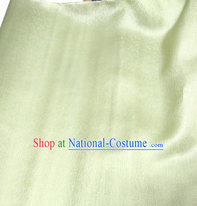 Asian Chinese Traditional Pattern Design Light Green Brocade Silk Fabric China Hanfu Satin Material