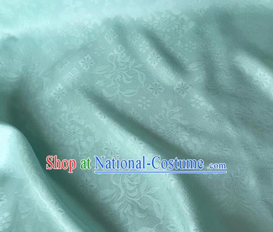 Asian Chinese Traditional Broken Branches Pattern Design Light Blue Silk Fabric China Qipao Material