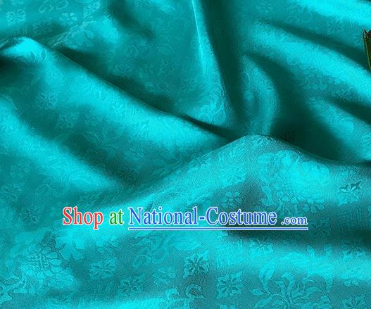 Asian Chinese Traditional Broken Branches Pattern Design Peacock Green Silk Fabric China Qipao Material