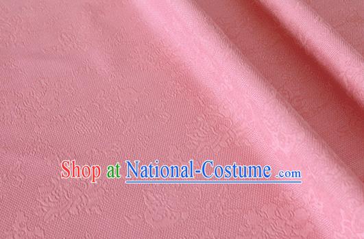 Asian Chinese Traditional Pattern Design Peach Pink Silk Imitation China Qipao Silk Fabric Material