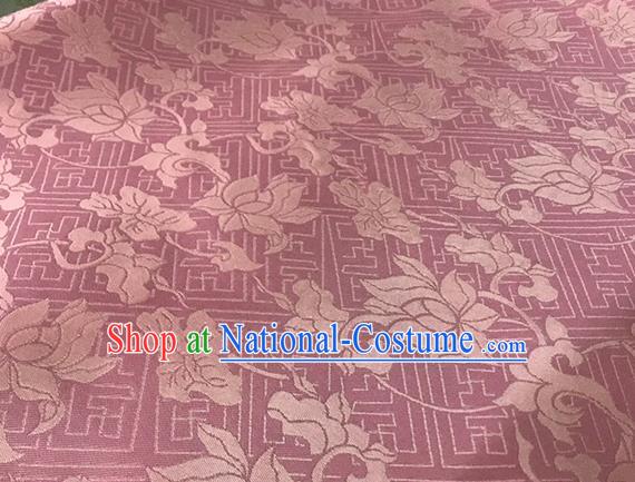 Asian Chinese Traditional Peony Pattern Design Pink Satin China Qipao Silk Fabric Material