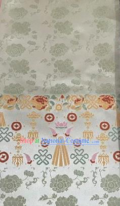 Asian Chinese Traditional Wheels Pattern Design Light Green Brocade China Hanfu Satin Fabric Material