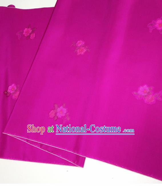 Asian Chinese Traditional Flowers Pattern Design Purple Silk Fabric China Hanfu Silk Material