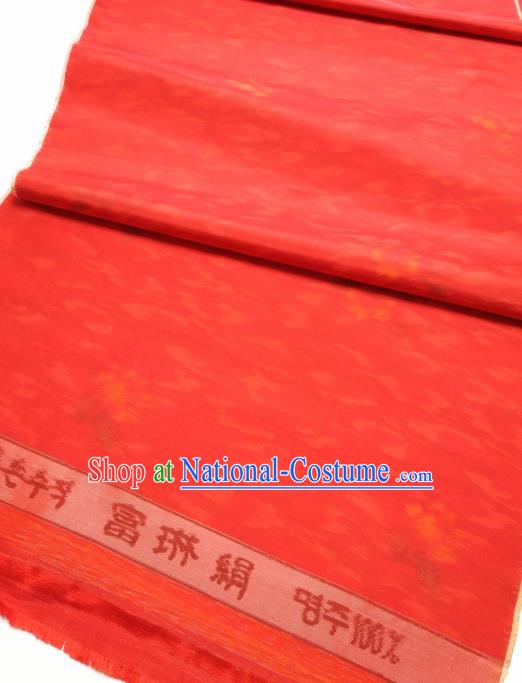 Asian Chinese Traditional Clouds Pattern Design Red Silk Fabric China Hanfu Silk Material