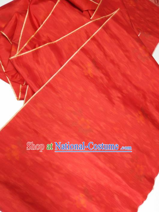 Asian Chinese Traditional Clouds Pattern Design Red Silk Fabric China Hanfu Silk Material