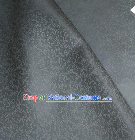 Asian Chinese Traditional Lucky Pattern Design Black Silk Fabric China Hanfu Silk Material