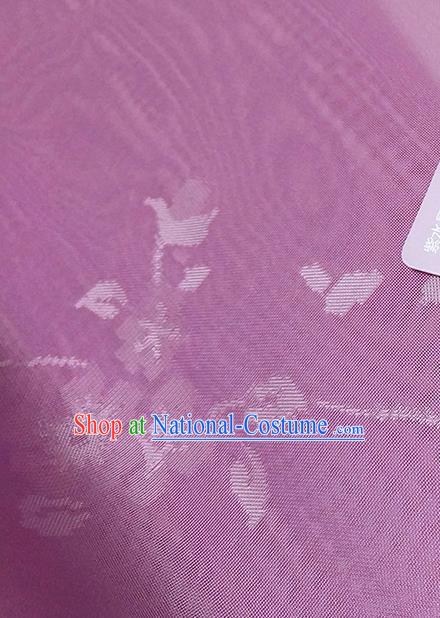 Asian Chinese Traditional Flowers Branch Pattern Design Purple Silk Fabric China Hanfu Silk Material