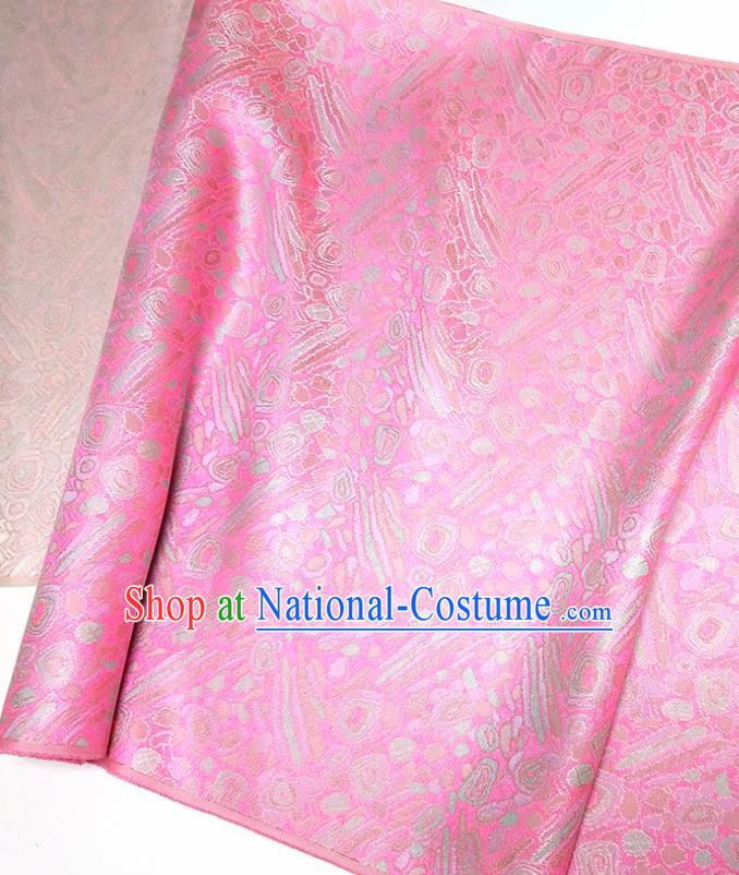 Asian Chinese Traditional Pattern Design Peach Pink Brocade Silk Fabric China Hanfu Satin Material