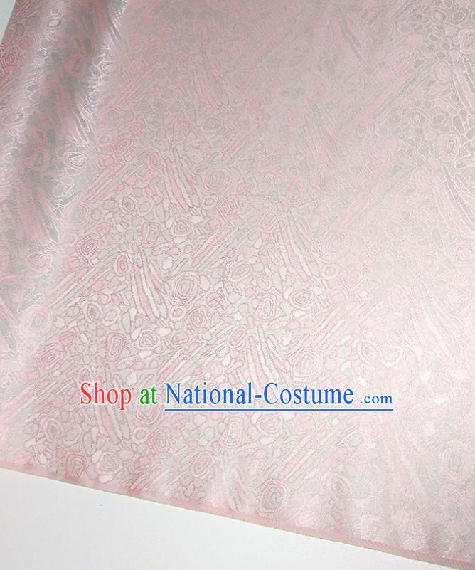 Asian Chinese Traditional Pattern Design Light Pink Brocade Silk Fabric China Hanfu Satin Material