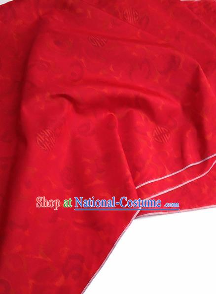 Asian Chinese Traditional Pattern Design Red Silk Fabric China Hanfu Silk Material