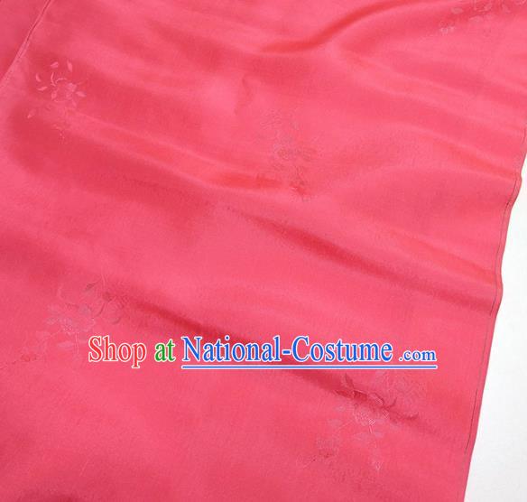 Asian Chinese Traditional Pattern Design Watermelon Red Silk Fabric China Hanfu Silk Material