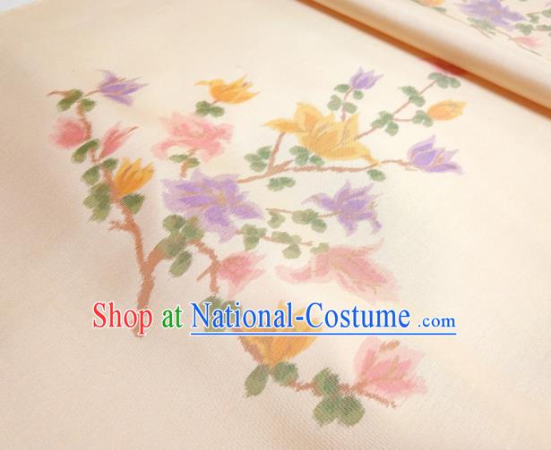 Asian Chinese Traditional Pattern Design Light Pink Silk Fabric China Hanfu Silk Material