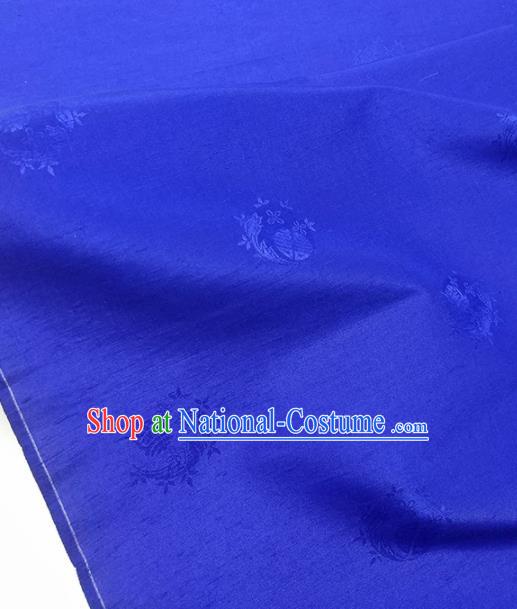 Chinese Traditional Royal Pattern Design Royalblue Silk Fabric Asian China Hanfu Silk Material