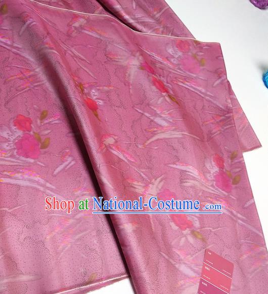 Chinese Traditional Pattern Design Amaranth Silk Fabric Asian China Hanfu Silk Material