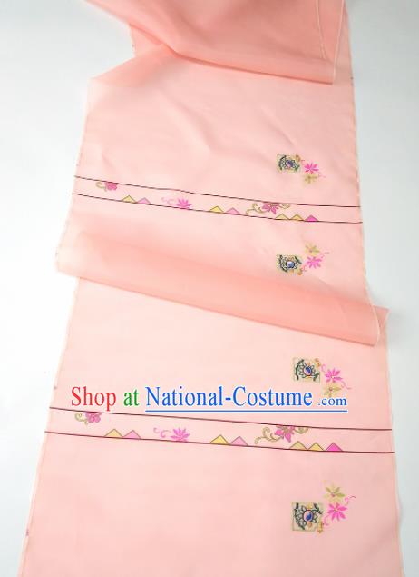 Chinese Traditional Printing Flowers Pattern Design Pink Silk Fabric Asian China Hanfu Silk Material