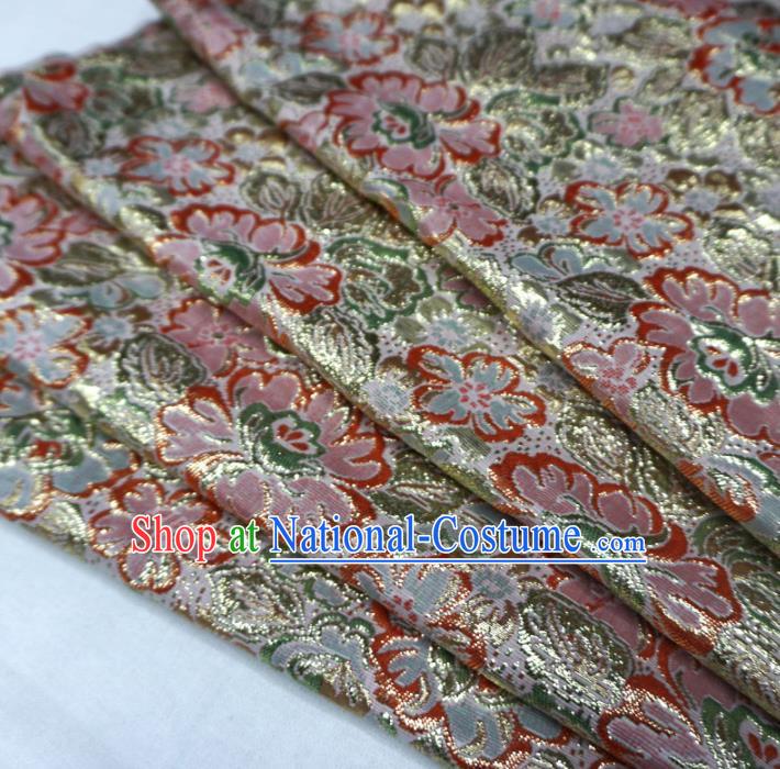 Chinese Traditional Pattern Design White Brocade Fabric Asian Satin China Hanfu Silk Material