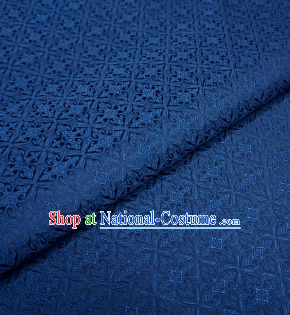 Chinese Traditional Pattern Design Navy Brocade Fabric Asian Satin China Hanfu Silk Material