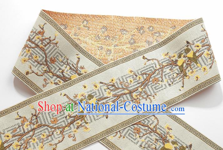 Chinese Traditional Hanfu Ginger Embroidered Birds Pattern Band Fabric Asian China Costume Collar Accessories