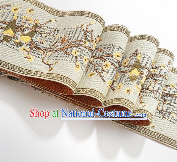 Chinese Traditional Hanfu Ginger Embroidered Birds Pattern Band Fabric Asian China Costume Collar Accessories