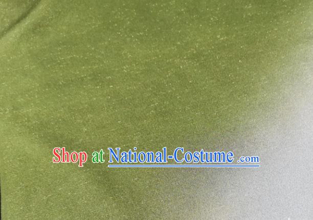 Chinese Traditional Pattern Design Olive Green Silk Fabric Asian China Cheongsam Silk Material