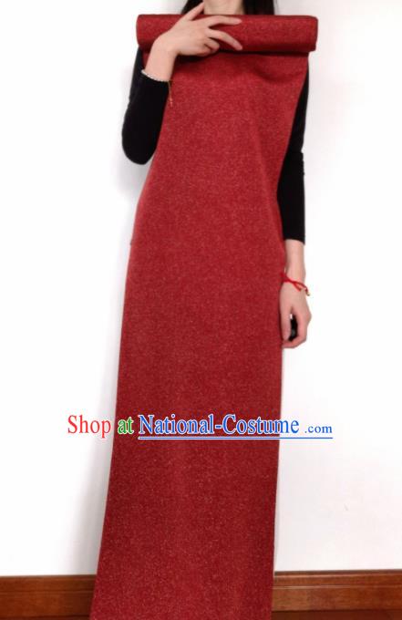 Chinese Traditional Pattern Design Dark Red Silk Fabric Asian China Cheongsam Silk Material