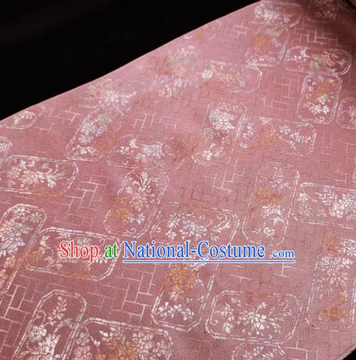 Chinese Traditional Classical Pattern Design Deep Pink Silk Fabric Asian China Cheongsam Silk Material