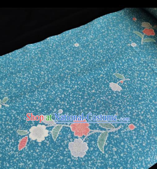 Chinese Traditional Classical Pattern Design Blue Silk Fabric Asian China Cheongsam Silk Material