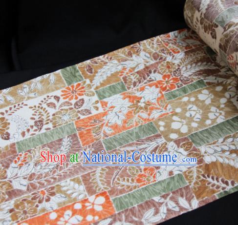 Chinese Traditional Maple Leaf Pattern Design Silk Fabric Asian Brocade China Hanfu Satin Material