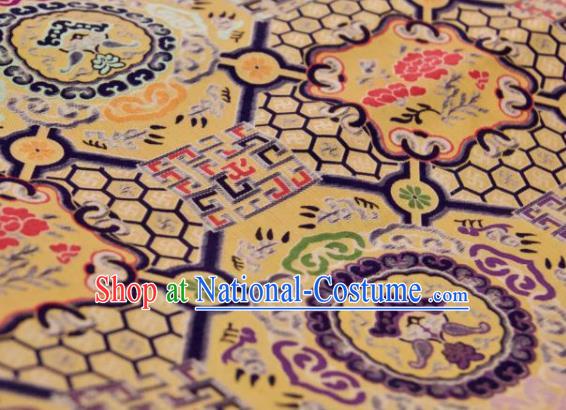 Chinese Traditional Pattern Design Purple Silk Fabric Asian China Hanfu Gambiered Guangdong Mulberry Silk Material