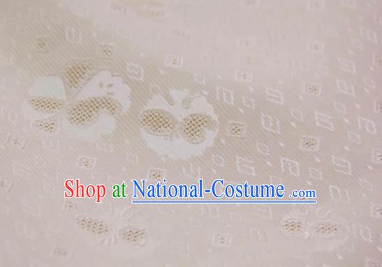 Chinese Traditional Pattern Design Beige Silk Fabric Asian China Hanfu Gambiered Guangdong Mulberry Silk Material