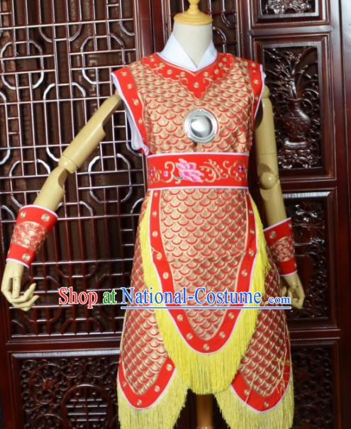 Chinese Traditional Beijing Opera Daomadan Red Armor Peking Opera Female Warriors Costumes for Women